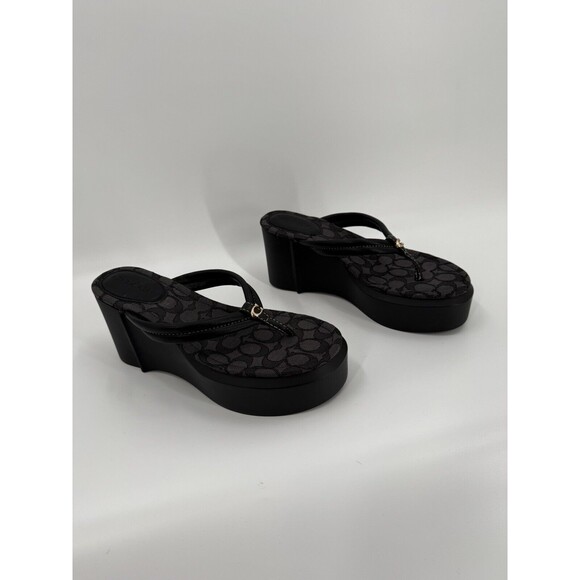 NEW WITHOUT BOX Coach Franki Flip-Flops in Signature Jacquard Slipper US 10 - Picture 2 of 10